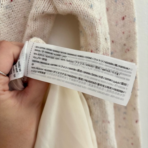 Vtg Y2K Abercrombie & Fitch Mixed Media Sweater Peplum Sz XS - Picture 5 of 5